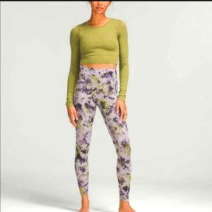 Lululemon Align Radial Tie Dye Mauve Grey Multi High Rise Pant 25" Size 10 NWT
